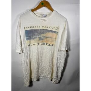 Lockheed Martin C-130J T Shirt Men's XXL Distressed Graphic Tee Vintage 90s